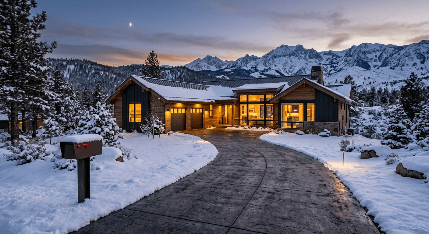 Snow-free heated driveway with a hydronic snow melt system near Reno, NV