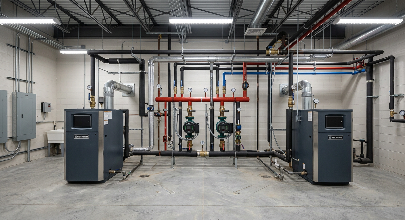 Commercial boiler installation by S&S Mechanical in Reno