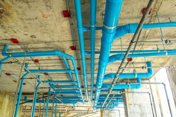 Water,Pipes,Pvc,Plumbing,Under,Cement,Ceiling,Of,Second,Floor